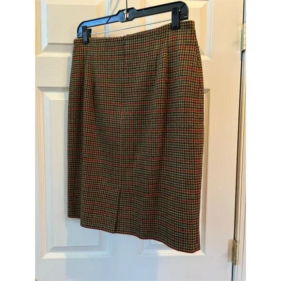 Vintage Jones New York Women's Houndstooth Wool Blazer Skirt Academia Sz12 USA